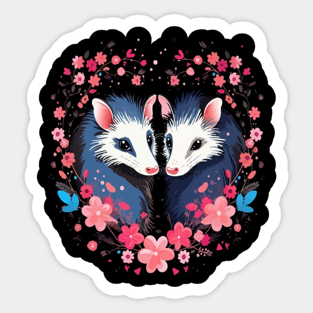 Opossum Couple Valentine Sticker by JH Mart